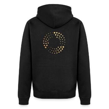 golden dots - Unisex Premium Organic Zip Hoodie - black - Back - Nico (187cm)