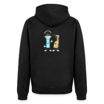 Flashlight rainbow - Unisex Premium Organic Zip Hoodie - black - Back - Nico (187cm)