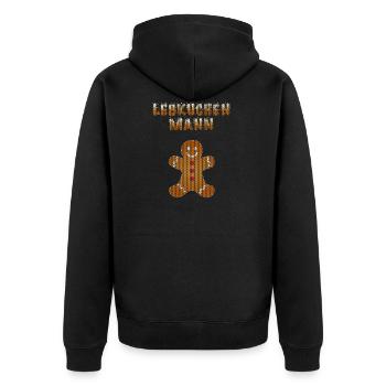 Ugly Christmas Weihnachten Partner Shirt Lebkuchen - Unisex Premium Bio Zip Hoodie - Schwarz - Hinten - Nico (187cm)