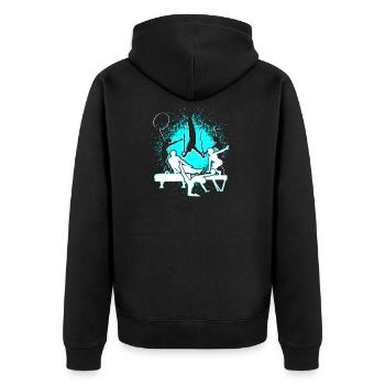 Gymnastics gymnastics gymnastics gift - Unisex Premium Organic Zip Hoodie - black - Back - Nico (187cm)