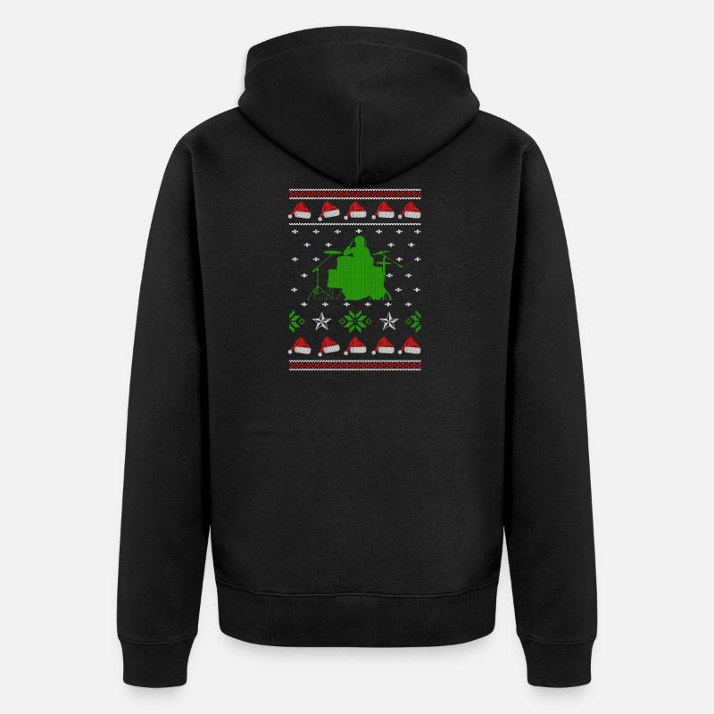 batteur laid cavalier noël - Veste à capuche bio Premium Unisexe - noir