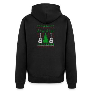 Instrument de musique guitare laid de Noël - Veste à capuche bio Premium Unisexe - noir - Dos - Nico (187cm)