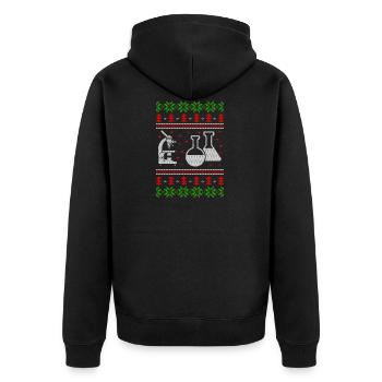 chemistry experiment ugly christmas jumper - Unisex Premium Bio Zip Hoodie - Schwarz - Hinten - Nico (187cm)