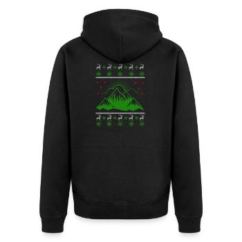 Montagnes randonnée laid de Noël Jumper - Veste à capuche bio Premium Unisexe - noir - Dos - Nico (187cm)