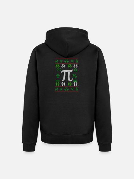 Mathematician Pi Ugly Christmas gift - Unisex Premium Organic Zip Hoodie - black