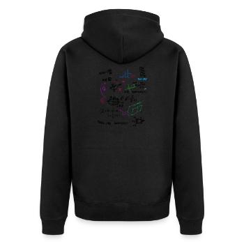 Math Complex Mathematical blackboard with formulas - Unisex Premium Organic Zip Hoodie - black - Back - Nico (187cm)