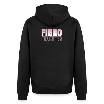 Fibrofighter. Tolles Design für die Fibromyalgie. - Unisex Premium Bio Zip Hoodie - Schwarz - Hinten - Nico (187cm)