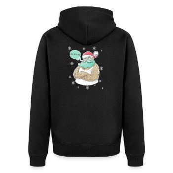 Santa Tattoo - Unisex Premium Bio Zip Hoodie - Schwarz - Hinten - Nico (187cm)