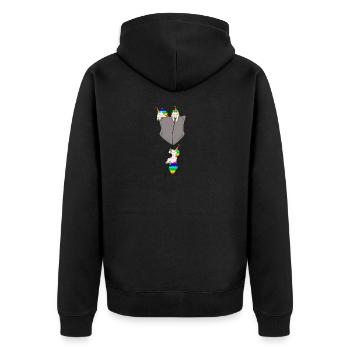 Unicorn bag T-shirt - Unisex Premium Organic Zip Hoodie - black - Back - Nico (187cm)