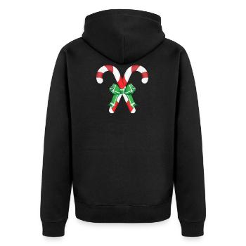 Christmas candy canes - Unisex Premium Organic Zip Hoodie - black - Back - Nico (187cm)