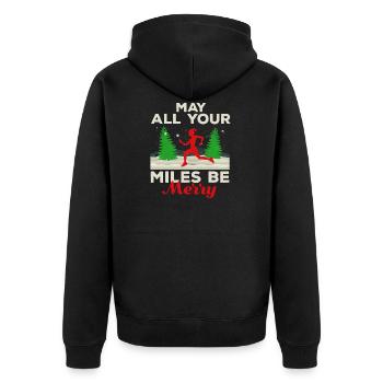 tous vos Miles peuvent être Joyeux Courir Cadeau - Veste à capuche bio Premium Unisexe - noir - Dos - Nico (187cm)