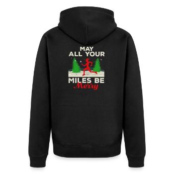 tous vos Miles peuvent être Joyeux Courir Cadeau - Veste à capuche bio Premium Unisexe - noir - Dos - Nico (187cm)