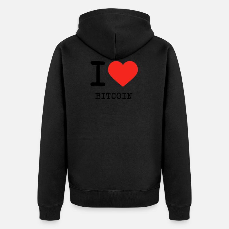 J'adore Bitcoin - Veste à capuche bio Premium Unisexe - noir