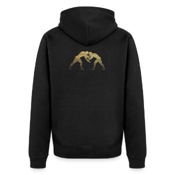 wrestling - Unisex Premium Bio Zip Hoodie - Schwarz - Hinten - Nico (187cm)