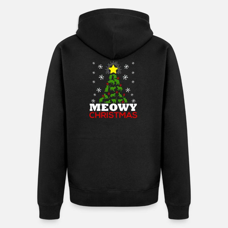 Meowy Arbre de Noël - Veste à capuche bio Premium Unisexe - noir