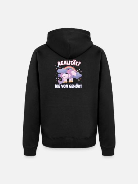 Einhorn - Unisex Premium Bio Zip Hoodie - Schwarz