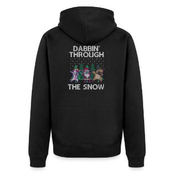 Dabbing Santa Dabbing Einhorn Weihnachten Geschenk - Unisex Premium Bio Zip Hoodie - Schwarz - Hinten - Nico (187cm)