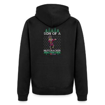 Tamponnant Fils d'un casse-noix Cadeaux de Noël laids chandail - Veste à capuche bio Premium Unisexe - noir - Dos - Nico (187cm)