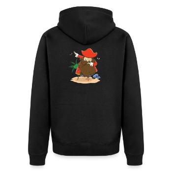 Dabbing dab pirate funny gift funny - Unisex Premium Organic Zip Hoodie - black - Back - Nico (187cm)