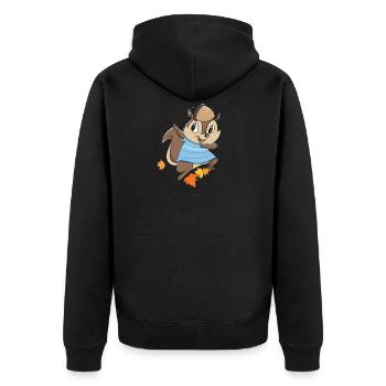 Dabbing dab squirrel funny gift funny - Unisex Premium Organic Zip Hoodie - black - Back - Nico (187cm)