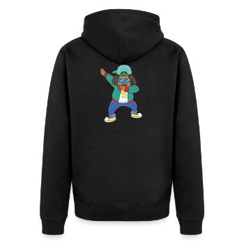 Dabbing dab Rapper lustig Geschenk witzig - Unisex Premium Bio Zip Hoodie - Schwarz - Hinten - Nico (187cm)