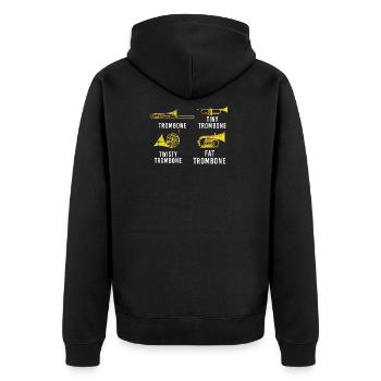 Funny Types Of Trombone - Unisex Premium Organic Zip Hoodie - black - Back - Nico (187cm)