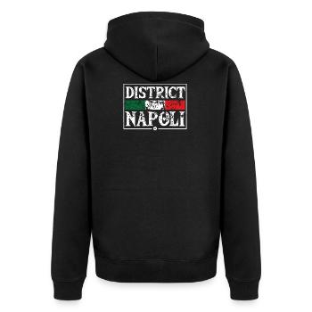 quartier napoli italie - Veste à capuche bio Premium Unisexe - noir - Dos - Nico (187cm)