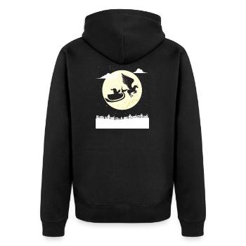 cadeau de Noël Père Noël chemise Unicorn - Veste à capuche bio Premium Unisexe - noir - Dos - Nico (187cm)