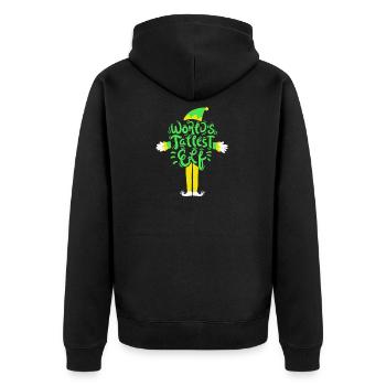 Elf cadeau de Noël le plus haut du monde - Veste à capuche bio Premium Unisexe - noir - Dos - Nico (187cm)