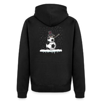 Football tamponnant bonhomme de neige Artsy Noël hiver cadeau - Veste à capuche bio Premium Unisexe - noir - Dos - Nico (187cm)