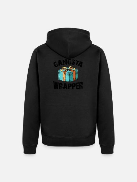 Gangsta Wrapper - Christmas - Packers - Unisex Premium Organic Zip Hoodie - black
