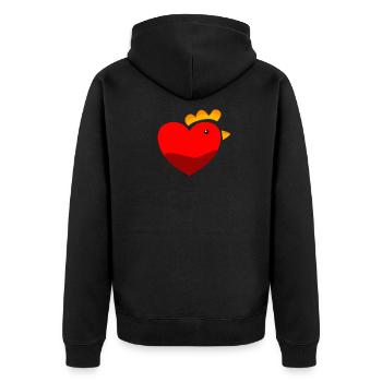 Chicken chickens chicken love - Unisex Premium Organic Zip Hoodie - black - Back - Nico (187cm)