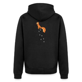 Kletterndes Eichhörnchen Nagetier Squirrel - Unisex Premium Bio Zip Hoodie - Schwarz - Hinten - Nico (187cm)