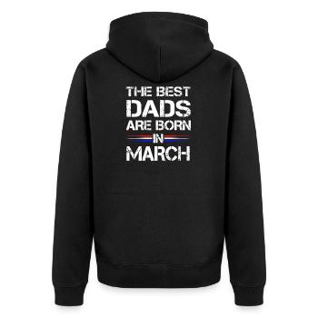 Les meilleurs papas sont né en Mars comme un cadeau - Veste à capuche bio Premium Unisexe - noir - Dos - Nico (187cm)