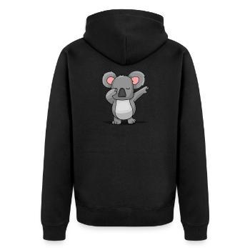 Koala bear - Unisex Premium Organic Zip Hoodie - black - Back - Nico (187cm)