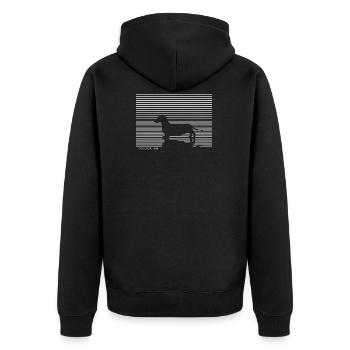Teckel chien T-shirt cadeau - Veste à capuche bio Premium Unisexe - noir - Dos - Nico (187cm)