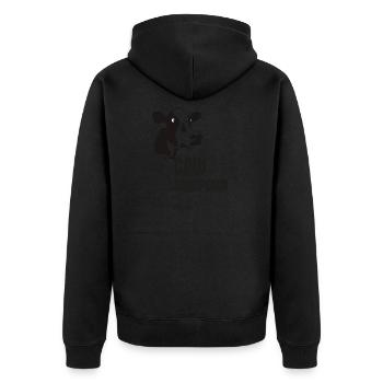 FUNNY COW WHISPERER POISON - Unisex Premium Organic Zip Hoodie - black - Back - Nico (187cm)