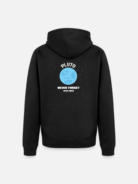 PLUTO NEVER FORGET 1930-2006 - Unisex Premium Organic Zip Hoodie - black