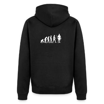 Evolution Dumbbell Dumbbell Body Building Gift - Unisex Premium Organic Zip Hoodie - black - Back - Nico (187cm)