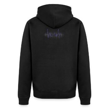 Motorrad Love Herzschlag Geschenk EKG Puls Biker - Unisex Premium Bio Zip Hoodie - Schwarz - Hinten - Nico (187cm)