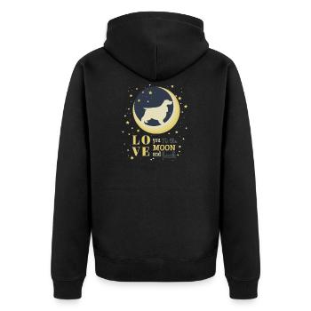 English Cocker Spaniel Dog T-Shirt Gift - Unisex Premium Organic Zip Hoodie - black - Back - Nico (187cm)