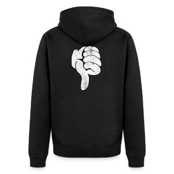 Pouces vers le bas - Veste à capuche bio Premium Unisexe - noir - Dos - Nico (187cm)