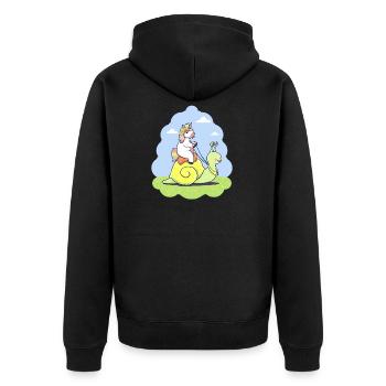 Licorne drôle escargot cadeau d'anniversaire enfant - Veste à capuche bio Premium Unisexe - noir - Dos - Nico (187cm)