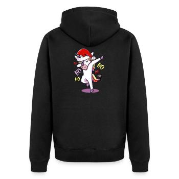 drôle Unicorn Noël doux anniversaire cadeau - Veste à capuche bio Premium Unisexe - noir - Dos - Nico (187cm)