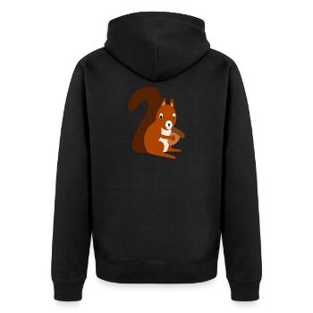 Cute funny cute squirrel cartoon drawing - Unisex Premium Organic Zip Hoodie - black - Back - Nico (187cm)