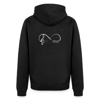 Infinity Musik Geschenk - Unisex Premium Bio Zip Hoodie - Schwarz - Hinten - Nico (187cm)