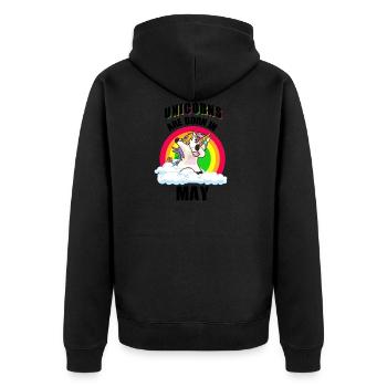 Unicorns Are Born In May Dab Cadeau - Veste à capuche bio Premium Unisexe - noir - Dos - Nico (187cm)