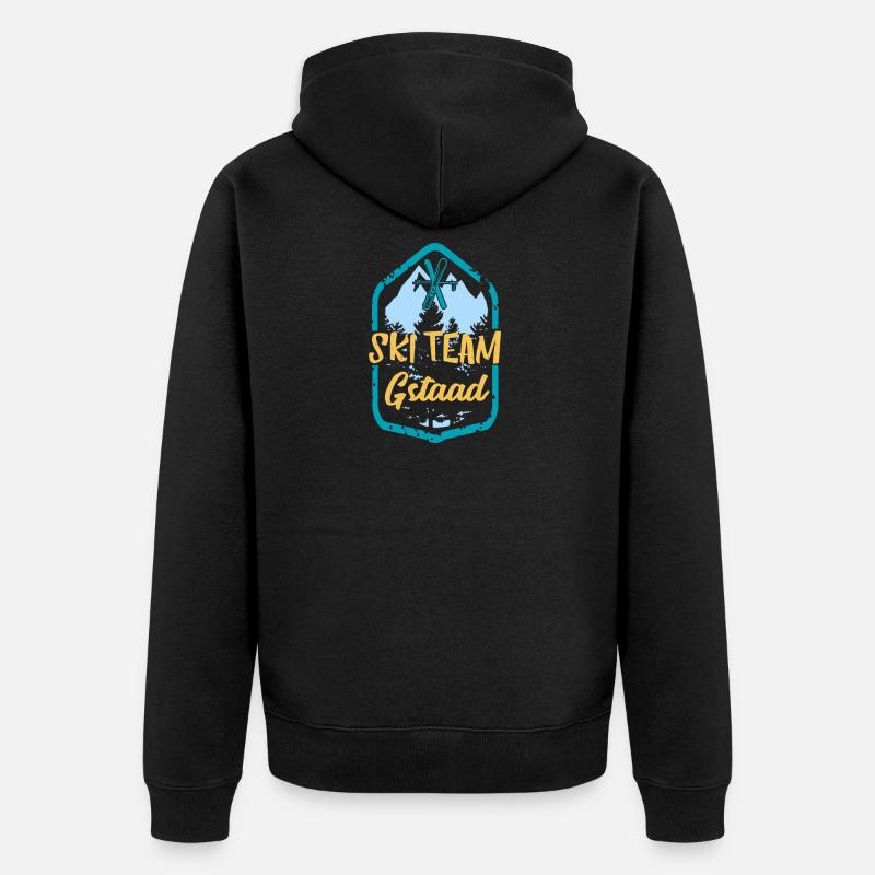Skiteam Gstaad Ski Team Cadeau - Veste à capuche bio Premium Unisexe - noir