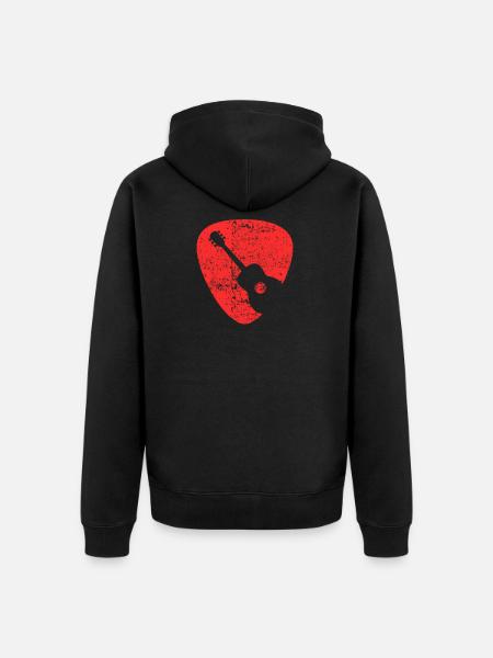Acoustic Guitar Pick - Unisex Premium Organic Zip Hoodie - black