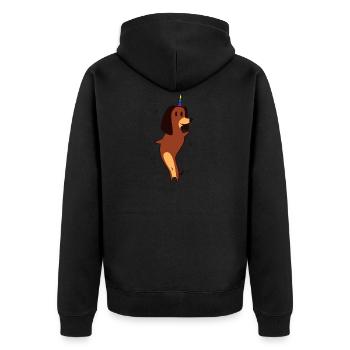 Teckel danser Licorne chien cadeau drôle gay - Veste à capuche bio Premium Unisexe - noir - Dos - Nico (187cm)